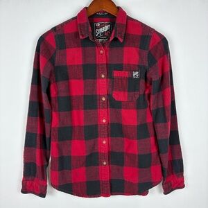 Superdry The Boyfriend Shirt Button Down Flannel Top